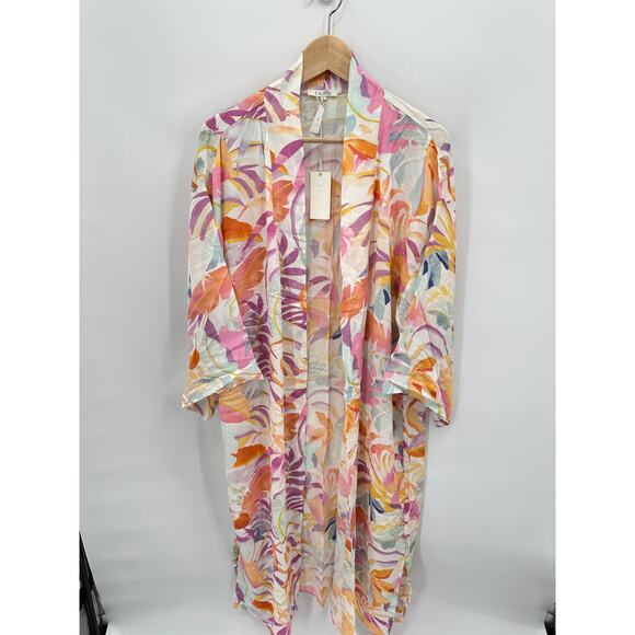 Z SUPPLY NWT Evereve Palm Multicolor Kimono Wrap // L - Picture 5 of 13